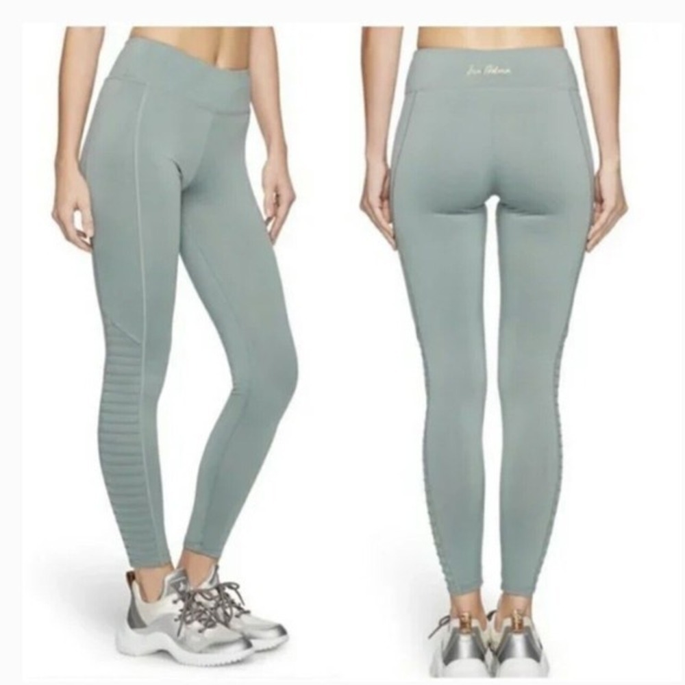 Sam‎ Edelman Women S Leggings Sage Green Moto Ribbed Activewear High Rise